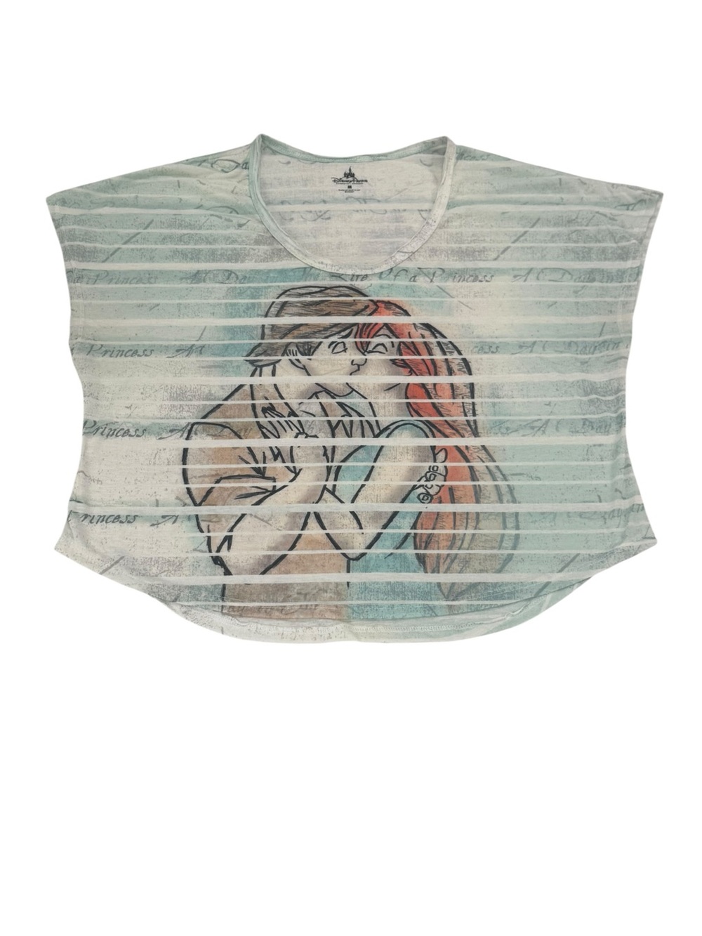 Disney Parks Little Mermaid Women’s Oversized T Shirt Size Medium Eric Ariel‎